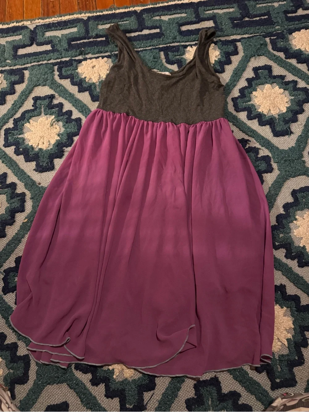 Matilda Jane Purple  Dress with Gray Bodice